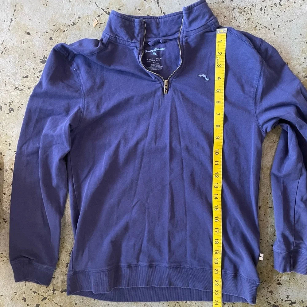 Tommy Bahama Boy’s Cotton Blend Quarter-Zip Pullover in Navy Blue Size XXL